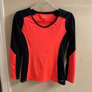 BCG Pink and Black Long Sleeve Workout Top, Size S